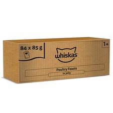 WHISKAS Adult Wet Cat Food in Jelly 84x85g Poultry Feasts 5.73 per kilo