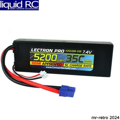 Common Sense RC 2S5200-35E Lectron Pro 7.4v 5200mah 35c LiPo Battery with Ec3
