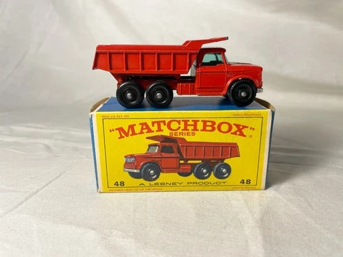 Vntg Lesney Matchbox #48 Dodge Dumper Truck -Red  w/ E4 Original Box