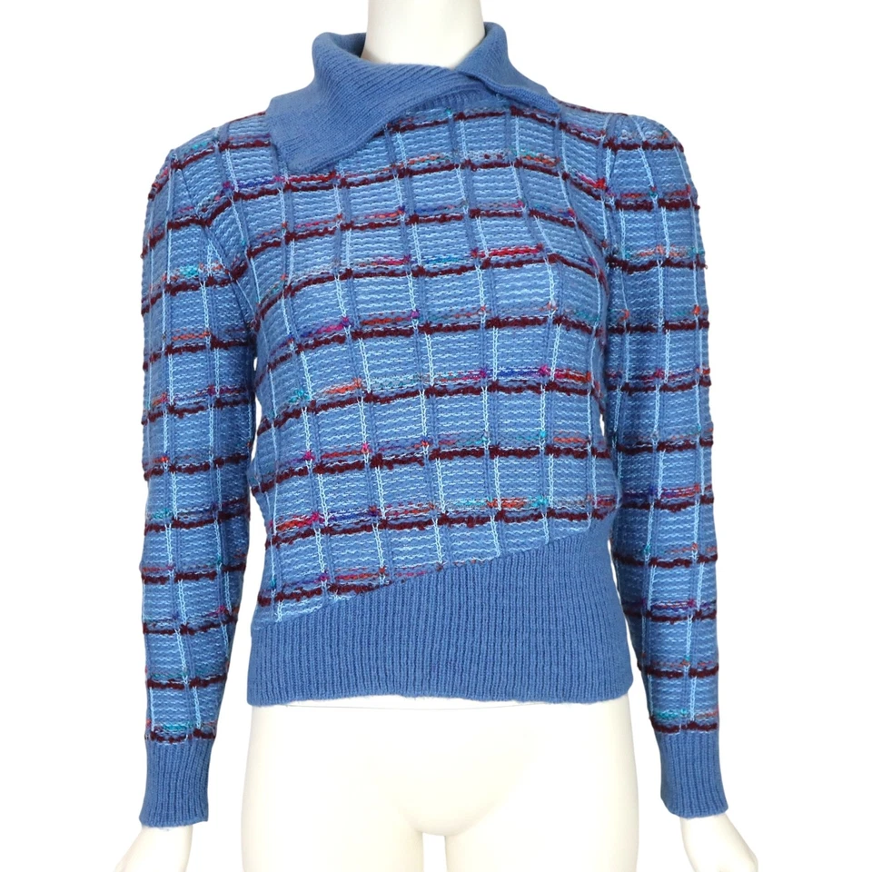 Винтажный Jean для Joseph Le Bon шерсти Mohair свитер в полоску 1970-х женщин средний - Изображение 2 из 4