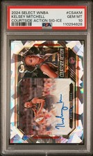 2024 Select WNBA Kelsey Mitchell Courtside Action Cracked Ice Auto PSA 10