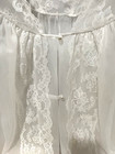 VTG Shadowline White Bridal Peignoir Lace Sheer Pearls Long Gown Robe Slippers — photo 10