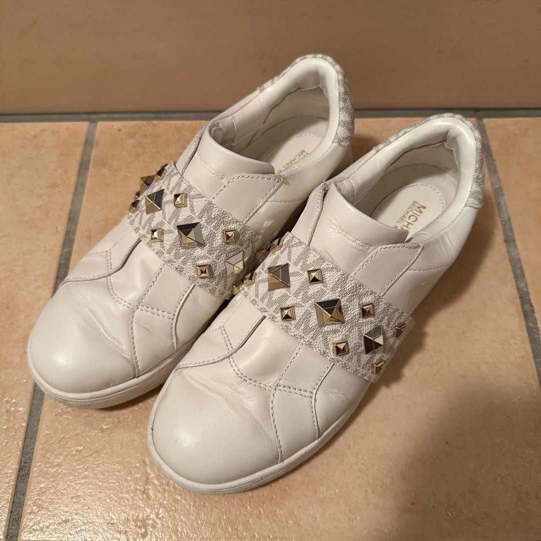 Sneakers Michael Kors Kenna donna US 24 cm vaniglia usate