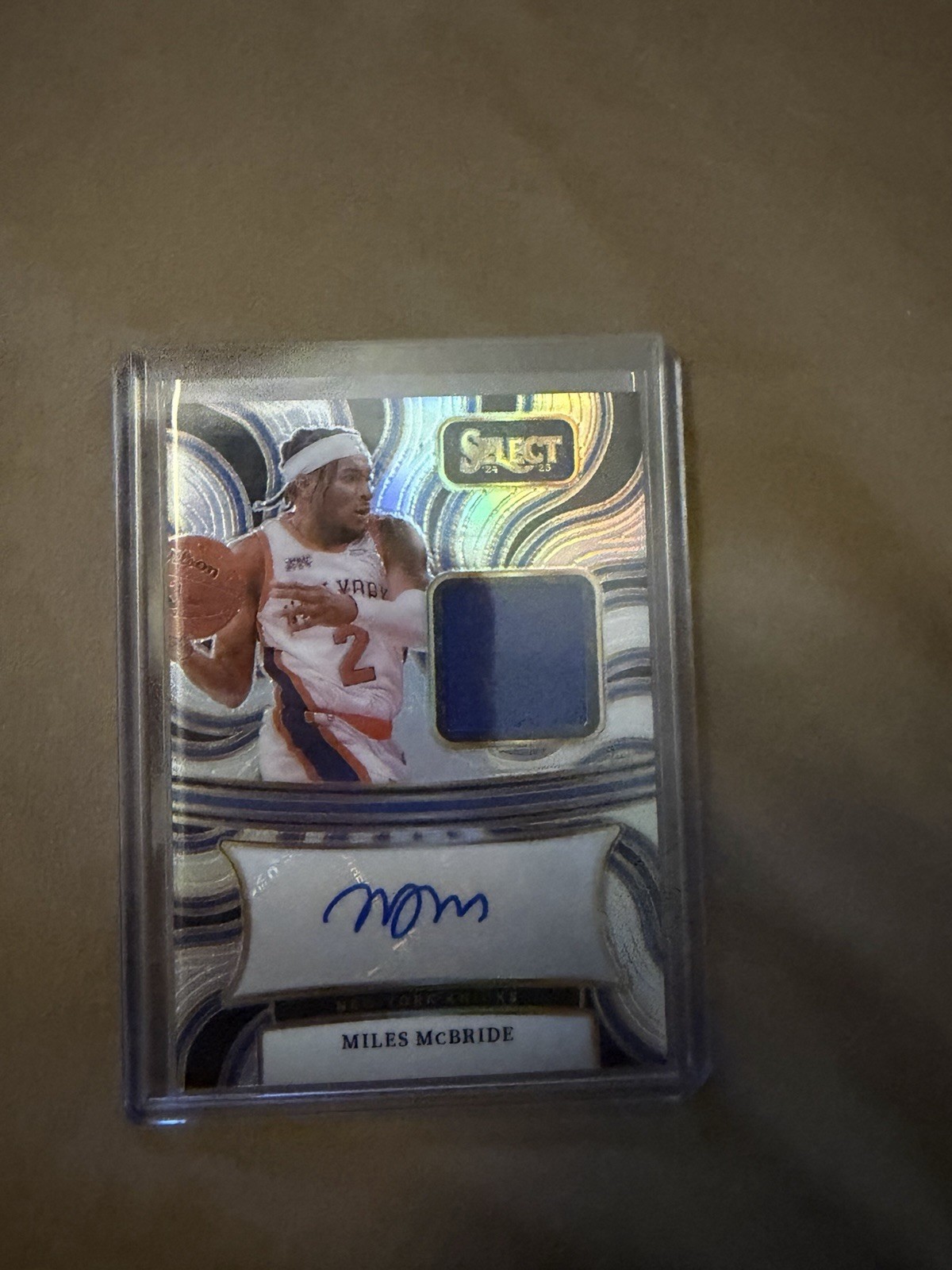 MILES MCBRIDE 2024-25 SELECT PRIZM PATCH AUTO SILVER /199 AM-MCB view 2