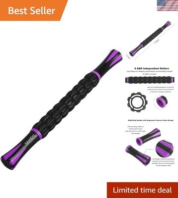 Professional 9-Roller Deep Tissue Massage Stick - Portable Muscle Recovery Ro...