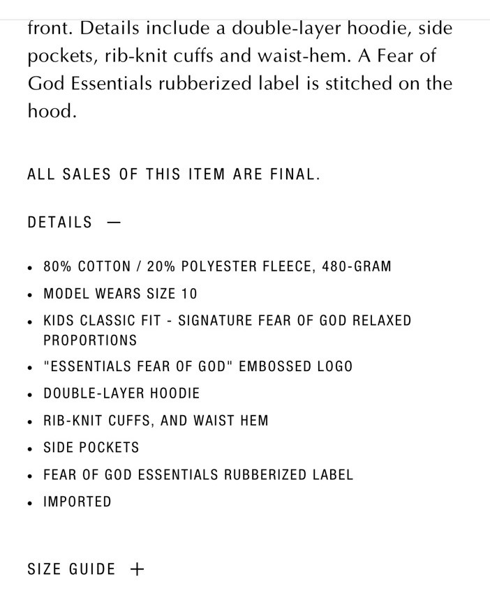 Fear of God Essentials Kids Embossed Pullover Hoodie Oatmeal Heather Size 10 NWT thumbnail 14