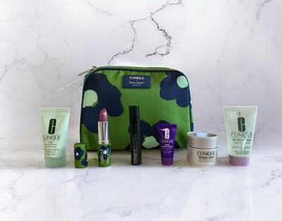 CLINIQUE SPF 15 SUNSCREEN CREAM KATE SPADE LIPSTICK GIFT SET BAG MASCARA WRINKLE