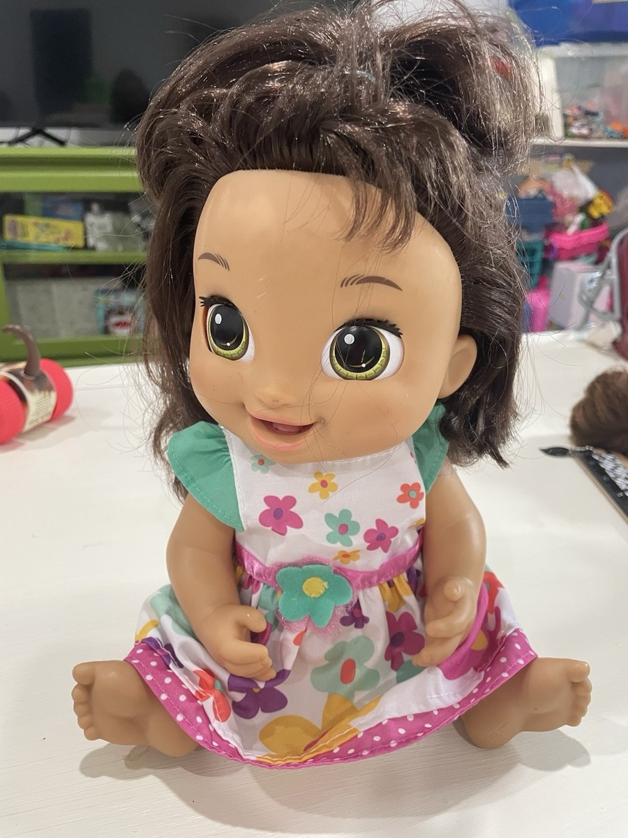 Hasbro Baby Alive Lulu Achoo Interactive Doll Brown Hair Green