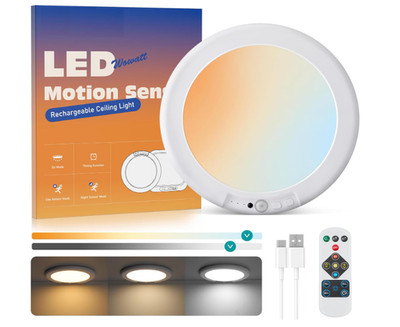 Luz de Techo Recargable con Batería y Control Remoto, Iluminación Inalámbrica pa