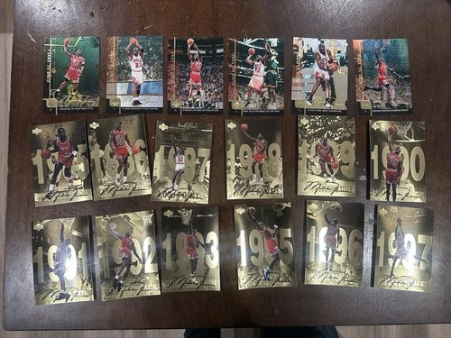 1998 Michael Jordan Upper Deck Gatorade Complete Set Of 12 Jumbo Gold & 2000 set