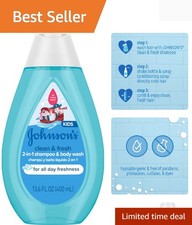 Johnson's Clean Fresh Children's Shampoo Body Wash, 2-in-1 Daily Hair B...