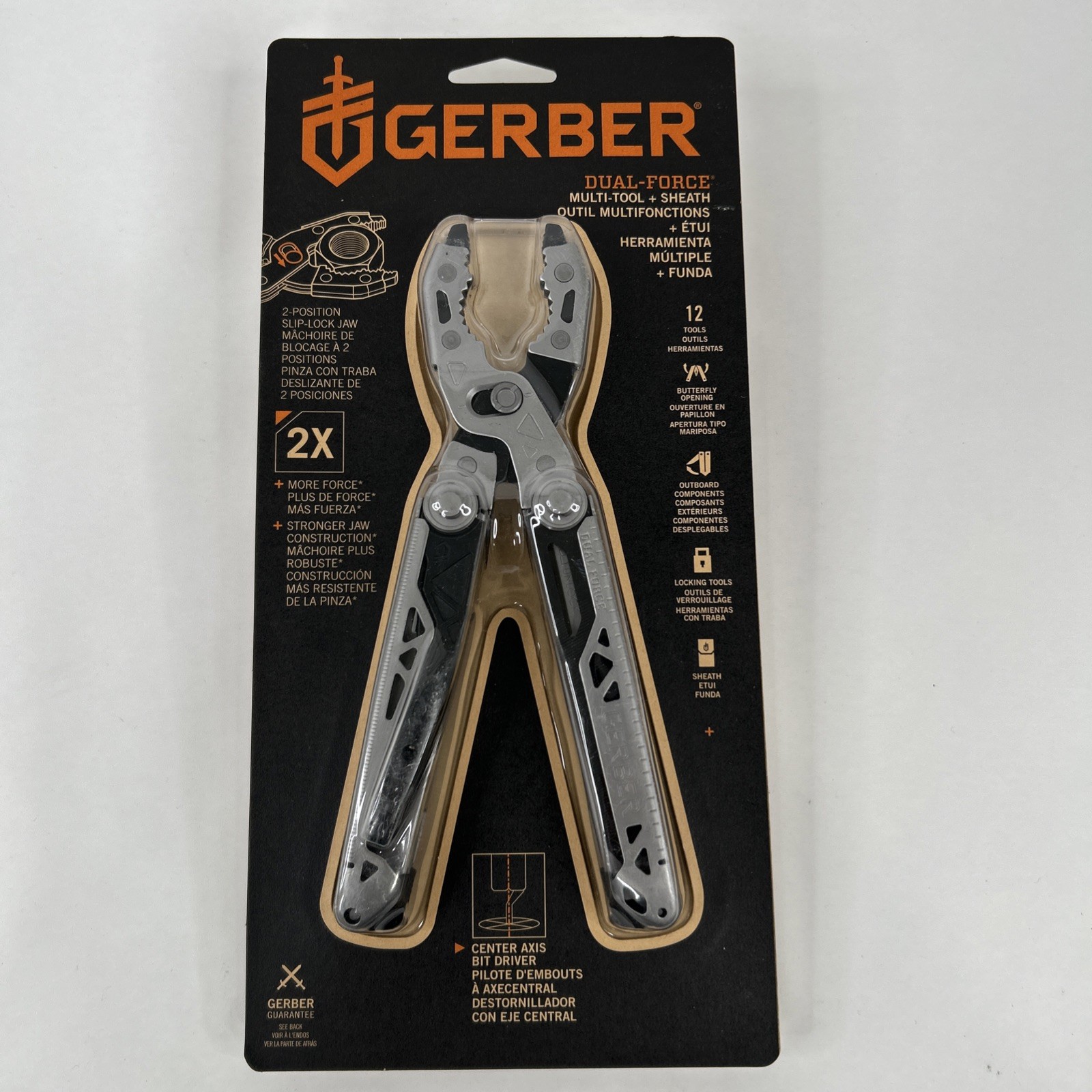 Dual Force Multi-Tool (GERBER)- Black/Silver + sheath 31-003586