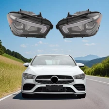 For 2020-2023 Mercedes-Benz CLA200 CLA250 LED Headlight Headlamps Pair (L+R) Set