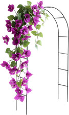 Image of Black Metal Garden Arbour Arch Steel Frame Garden Arch for Climbing Plants, Rose