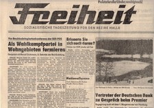 DDR Zeitung Freiheit Halle Saale 06.01.1990 Geburtstag Hochzeit Deutsche Einheit