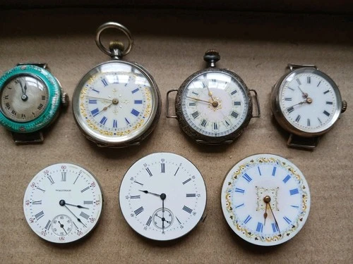joblot antique Silver Fob/watches  Spares and Repairs inc Waltham.