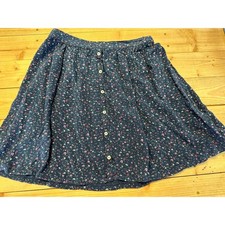 Abercrombie Fitch Navy Floral Button Front Mini Skirt Medium Ditsy Print