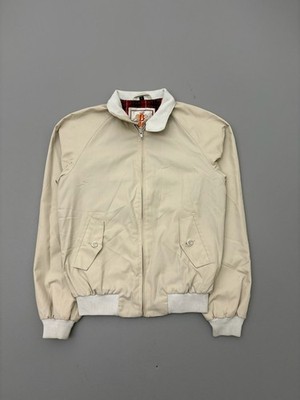 Vintage 80s Baracuta by Van Heusen  Harrington Jacket Tartan Lined Cream Size S