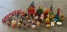 Vintage Fisher-Price Little People Lot Musical Circus Train Farm 40 Pieces