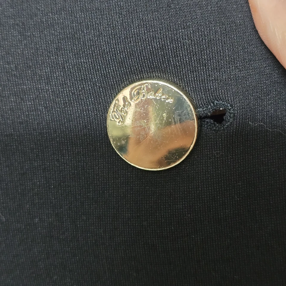 Blazer Ted Baker Mujer Negro Forro Floral Un Botón Talla 3 EE. UU. 6-8 Academia  Foto 2 de 4