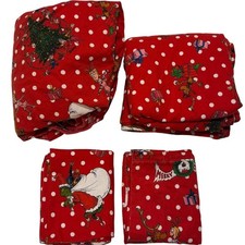 Pottery Barn Teen The Grinch Festive Organic Flannel Full Sheet Set Christmas