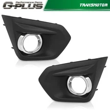 Pair Front Fog Light Bezel Set W/ Chrome Trim Fit For Subaru Impreza 2012-2014