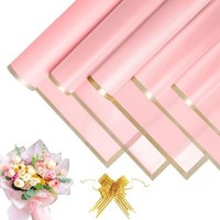 20 Blatt Blumenstrauß Geschenkpapier Wasserdicht Blumen Papier (Rosa, 58X58Cm)