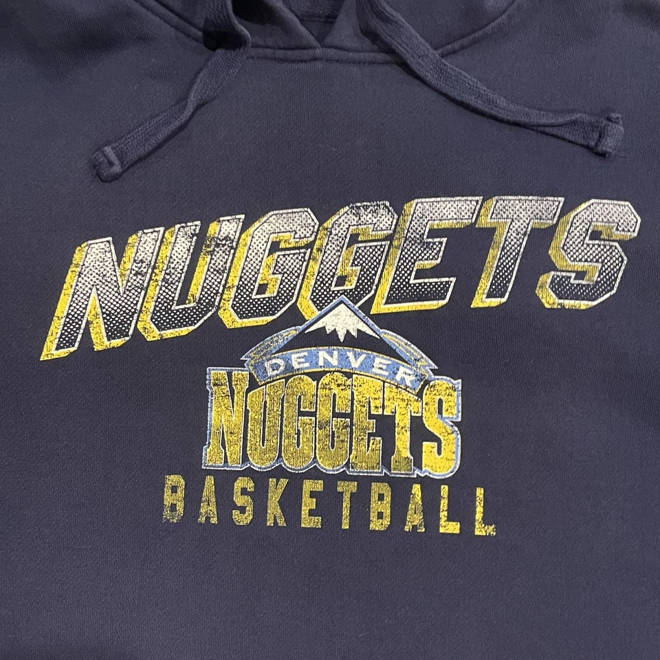 Retro Denver Nuggets Cropped Hoodie Sweatshirt Womens Medium NBA Basketball GIII - Image 4 of 4