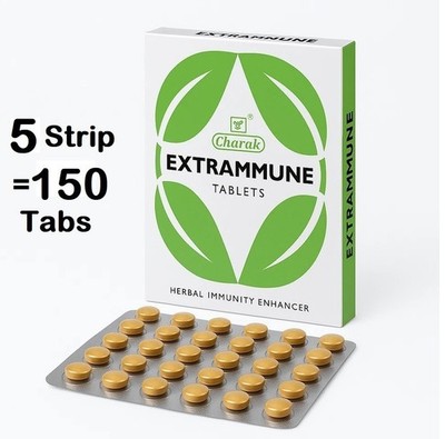 Charak Extrammune Tablets 150 Tablets   Herbal Formula for Daily Immunity