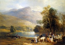 Thomas Miles Richardson Jnr - Scottish Peasants Killin Perthshire  - 24'  CANVAS