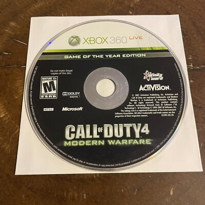 Call of Duty 4: Modern Warfare Game of the Year Edition (Xbox 360) DISC ONLY