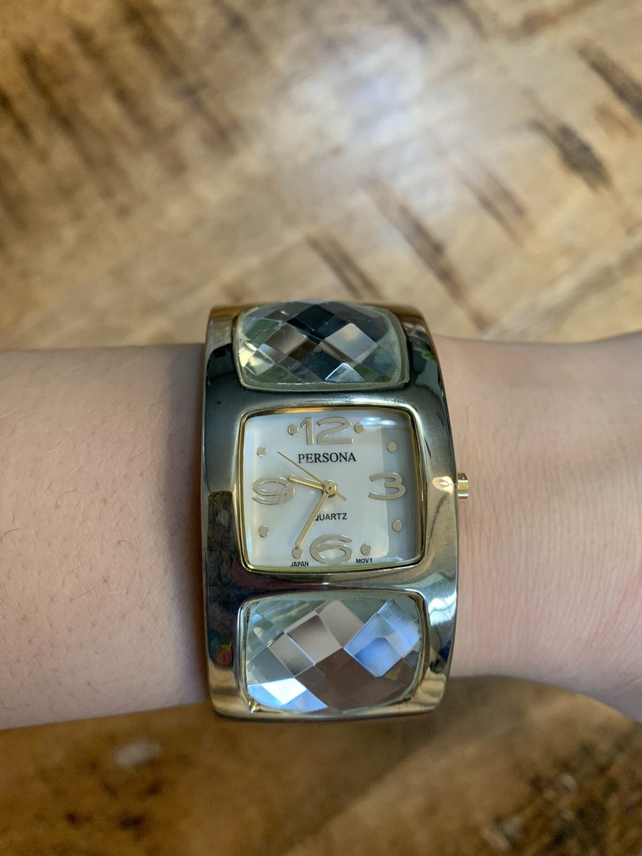 NEW Persona Watch White Jewel Tone Design Gold Mother Of  display picture 1