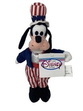 Goofy Uncle Sam Bean Bag Plush 10" USA America Flag New in Bag - Disney Store