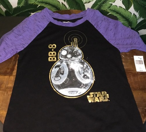 Maglietta bambina Disney Parks nuova con etichetta BB-8 Star Wars nera viola taglia small - Foto 4 di 11