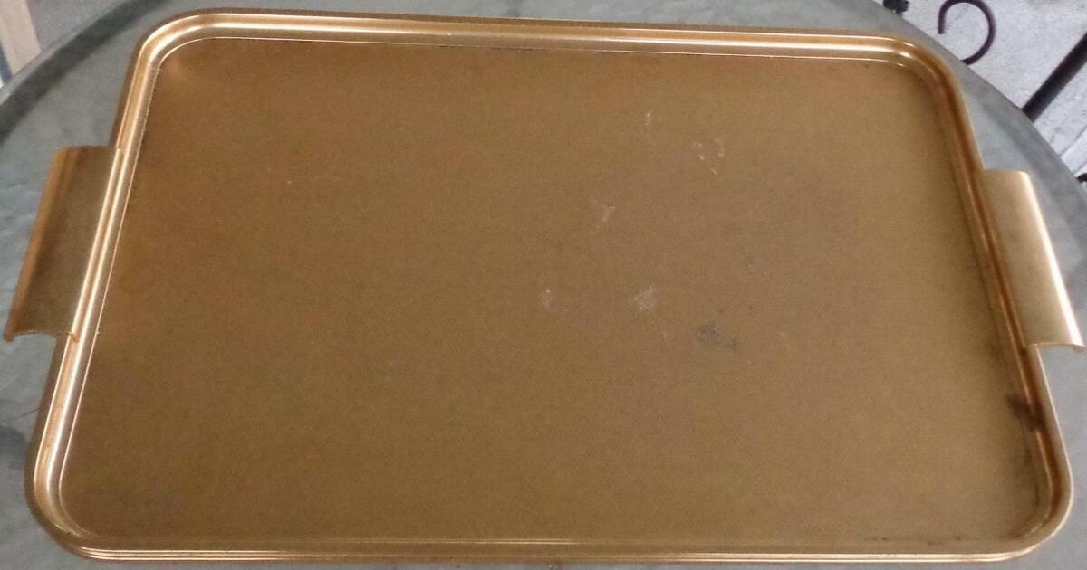 Vintage Woodmet Limited All Aluminum Gold Colored Serving Vintage Woodmet Limited All Aluminum Gold Colored Serving