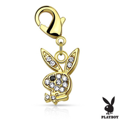 CZ Paved Playboy Bunny Charm For Belly Rings Chain Bracelets Segment
