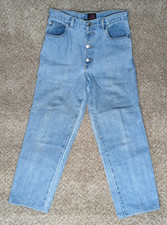 Vintage Sasson Women's 11/12 High Rise 100 Cotton Blue Denim Jeans Tapered Logo