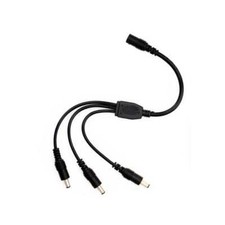 DC Power 5.5x2.1mm 1 Female to 3 Male Plug Cable Splitter Adapter