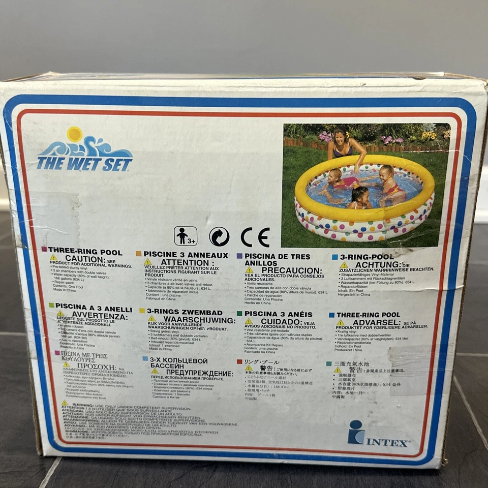 New Intex The Wet Set #56440 66” x 16” Swimming Pool 3-Ring Kiddie Pool Blow Up - Image 4 of 4
