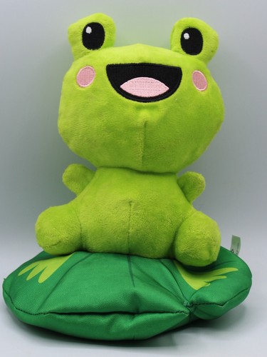 Bark Box Lily Pad Green Frog Squeaker Dog Toy M-L Dogs, 20 lbs+ "Lily Pal"
