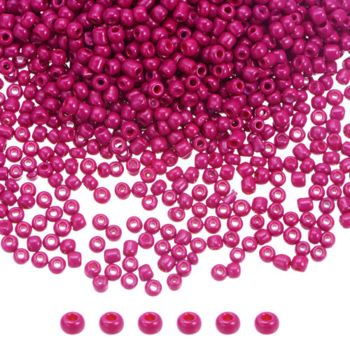 Glass Beads 2mm Hole Loose Beads for Bracelet Earring Making Dark Fuchsia - Picture 1 of 6