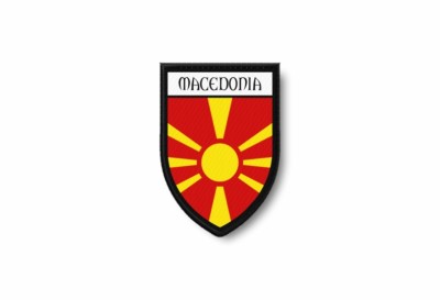Patch Ricamato Bandiera Macedonia, Dimensioni 7x4.5 Cm, Nuovo