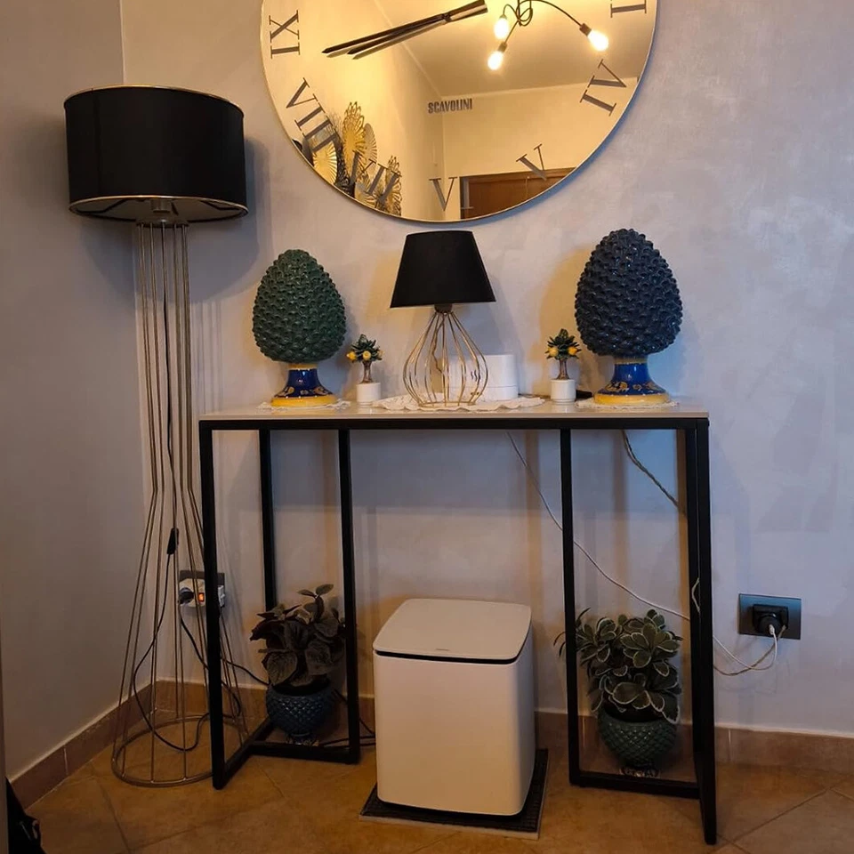 2-Style Slim White Marble Top Console Table Entryway Table Hallway Accent Table - Image 3 of 4