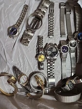 Junk Drawer Lot Estate Vtg ARMITRON DATE TIMEX PACER QUARTZ Old Wrist Watch Band