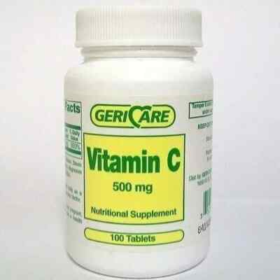 Gericare Vitamin C 500mg Dietary Supplement Antioxidant Support 100ct Pack of 2