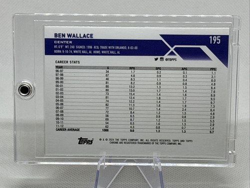 2023-24 Topps Chrome #195 Ben Wallace 25/25! Orange Refractor NBA HOF NM+ - Picture 3 of 3
