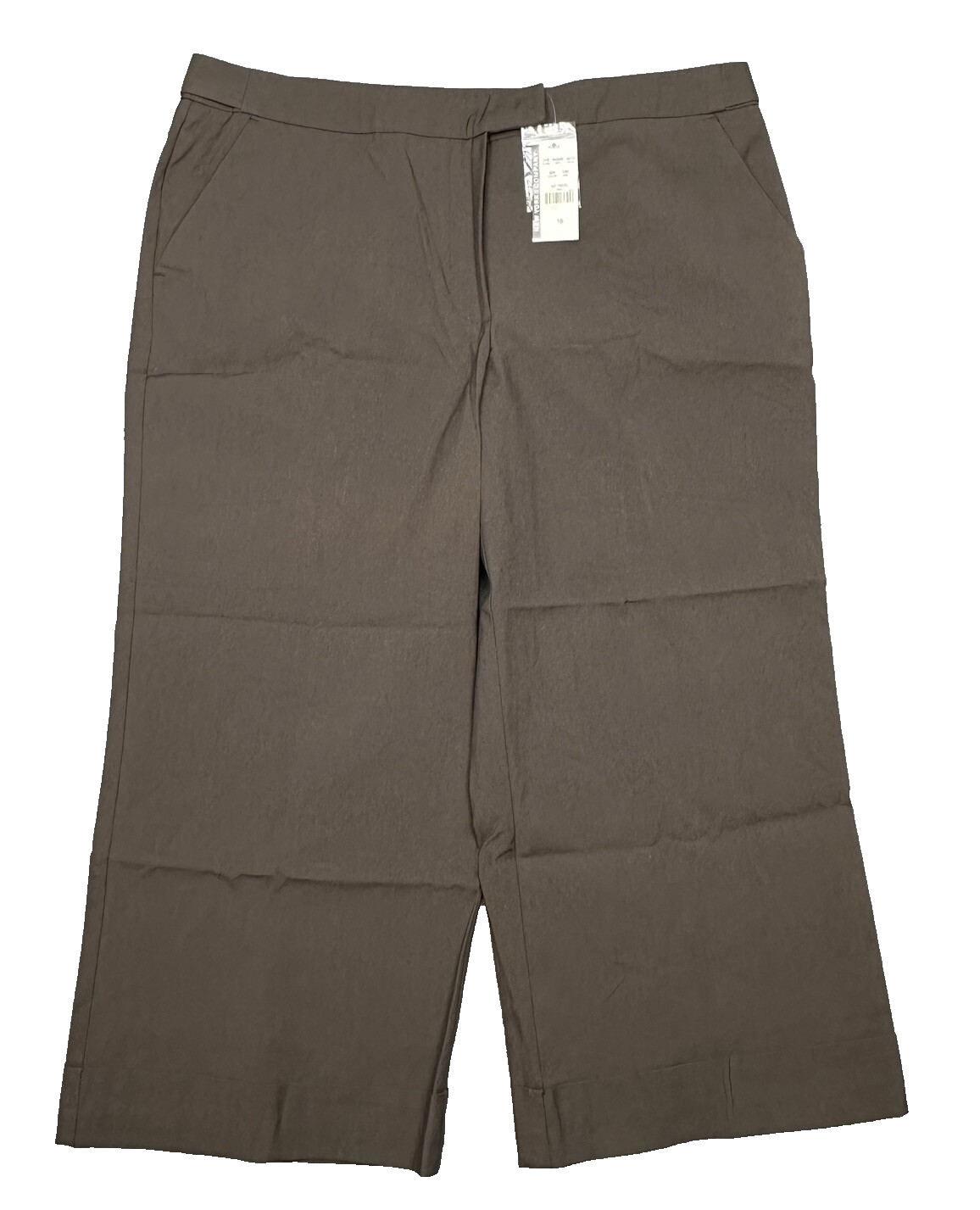 New York & Co Capri Pants Womens 10 Brown Stretch 34x21 Mid Rise Casual NEW