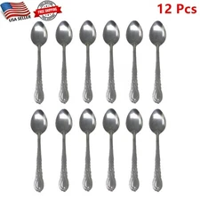 12 Pieces Stainless Steel Dinner Spoons Flatware Tableware Set Kitchen 7.25 inch