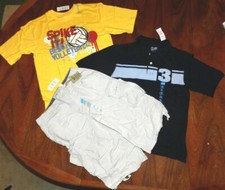 Shorts Set 3pc Khaki Cargo Polo Tee Cotton Summer Fall Boy size 14 New