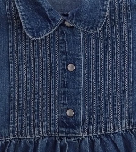 EUC GAP YOUNG GIRLS PREPPY 100% COTTON SHORT SLEEVE DENIM BLUE JEAN DRESS XS - Picture 5 of 10